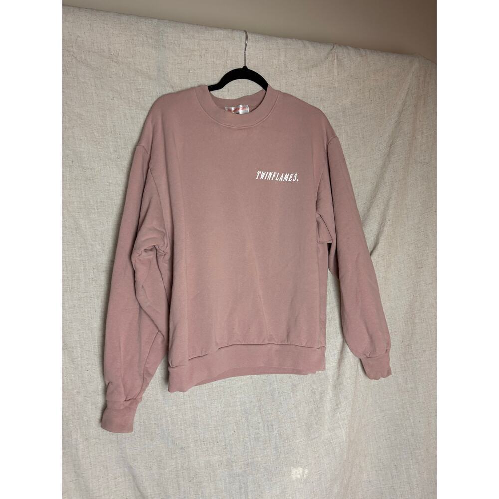 Twin Flames When Two Souls Meet Pink Crewneck Sweatshirt Sz. S